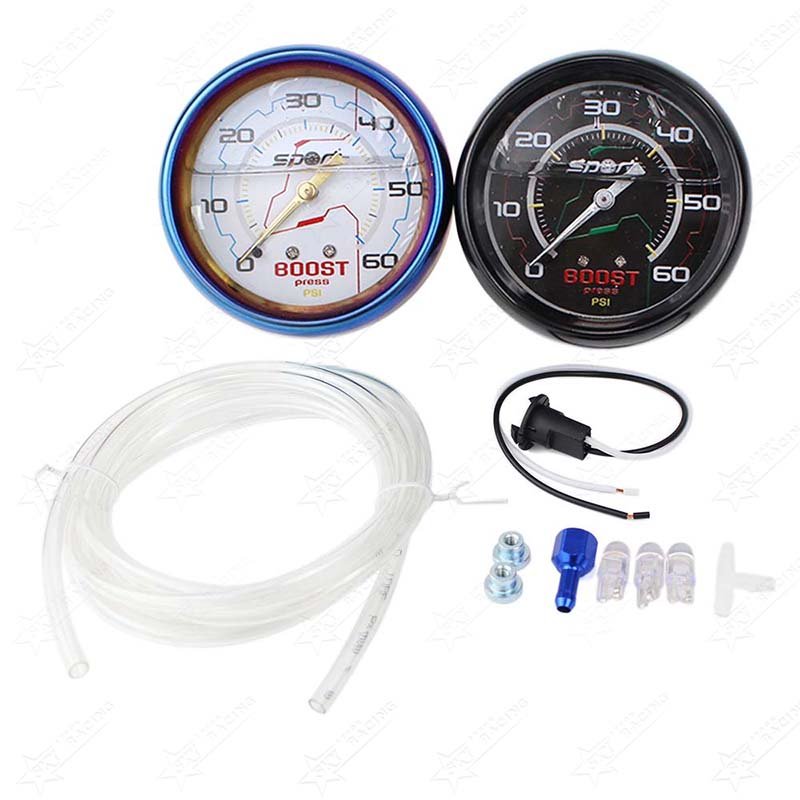 Sport 35 PSI 60 PSI 35psi 60psi Racing Auto Turbo Meter Thailand Black White Carbon Fiber Titanium Blue Car Blower Boost Gauge
