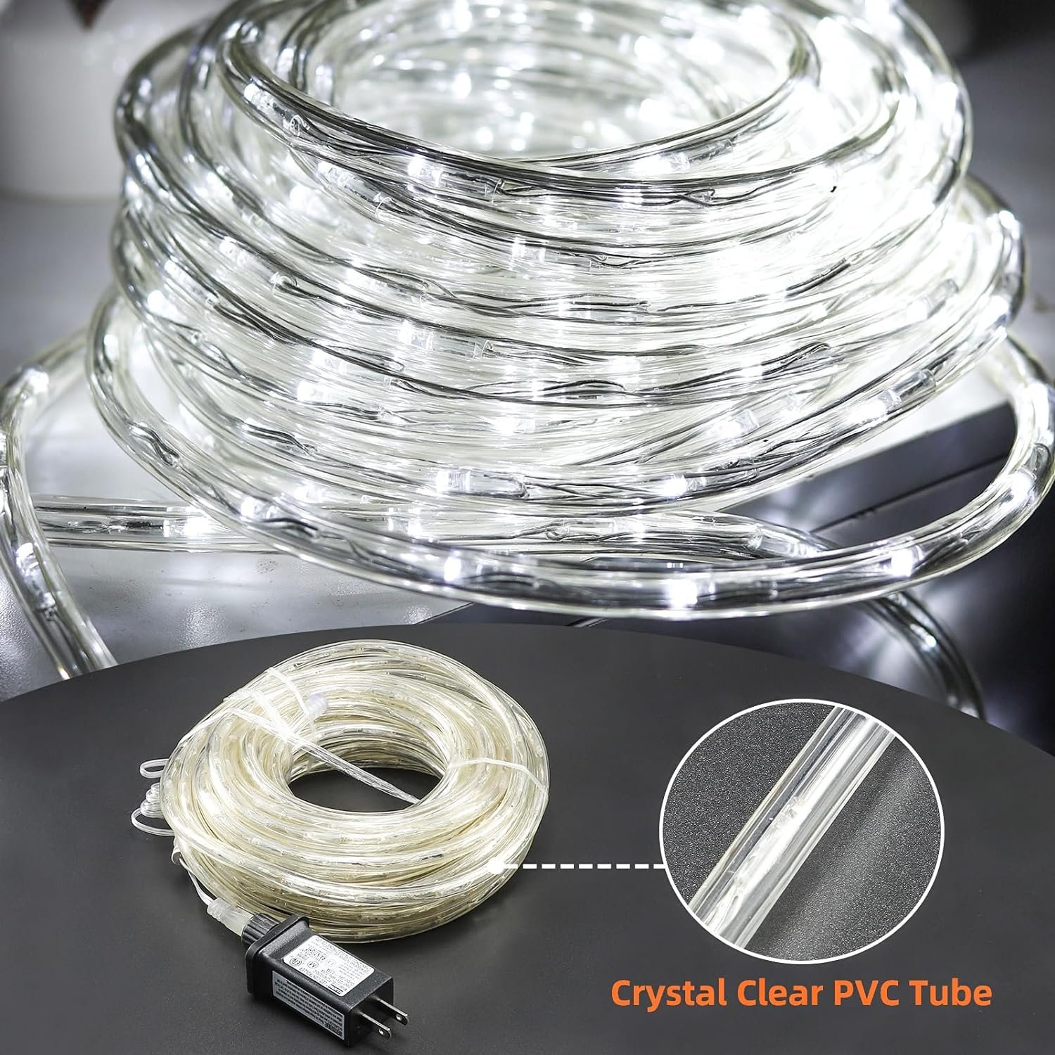 Led Rope Light Outdoor Solar Electricity Fairy Lighted Weatherproof Rope Christmas Festival Holiday Tube String Light