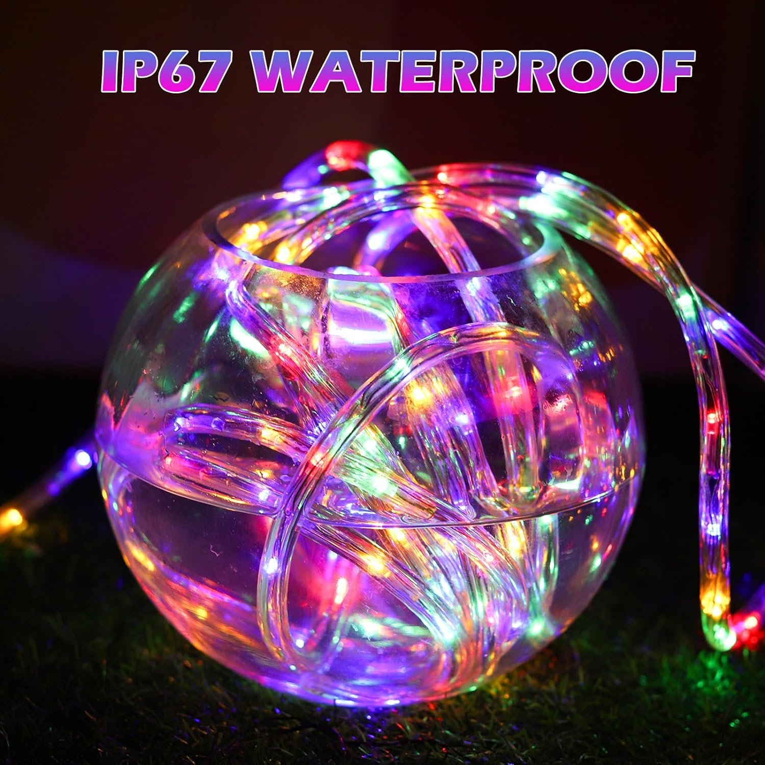 Led Rope Light Outdoor Solar Electricity Fairy Lighted Weatherproof Rope Christmas Festival Holiday Tube String Light