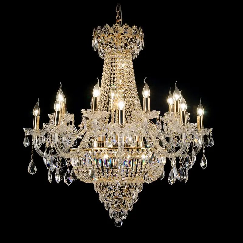 Ceiling Luxury Hanging Lights for Hotel Villa Wedding Decoration Large Pendant Light Luxury Candle Crystal Chandelier