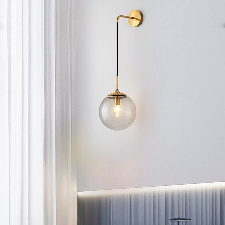 Hot Selling Nordic Round Glass Ball Wall Lamp E14 Decor Clear LED Wall Lighting for Home