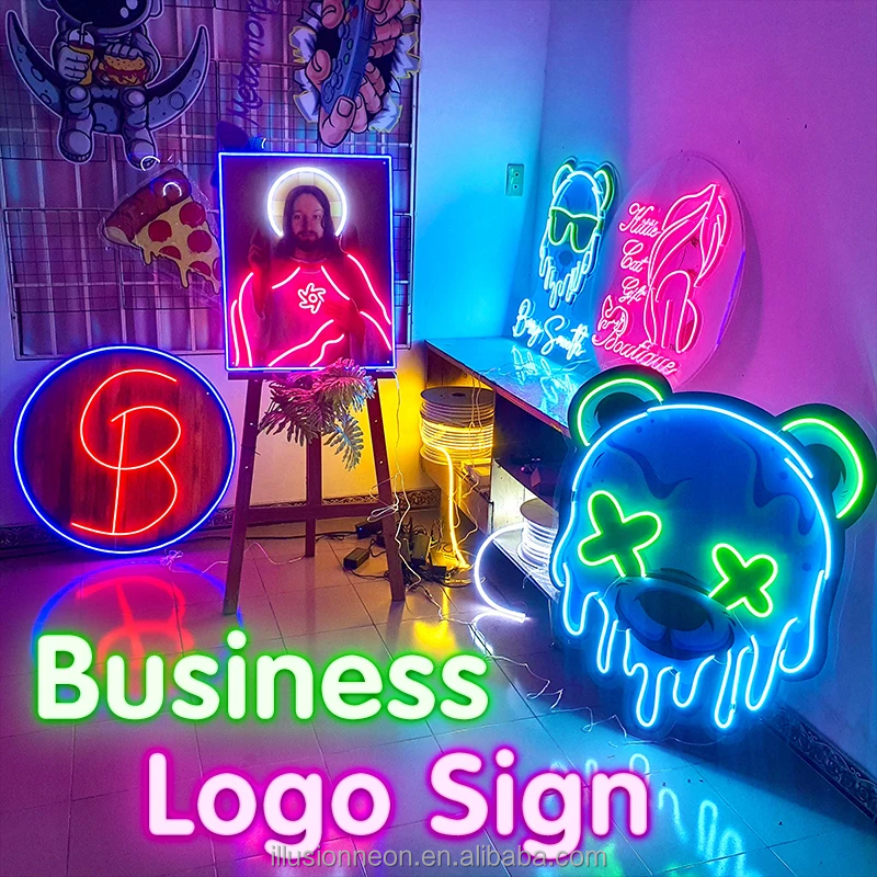 Company LOGO Custom Neon Signs UV Printed Neon Design Customized LED Neon Logo Light up Sign for Barber Coffee Shop Flower Store