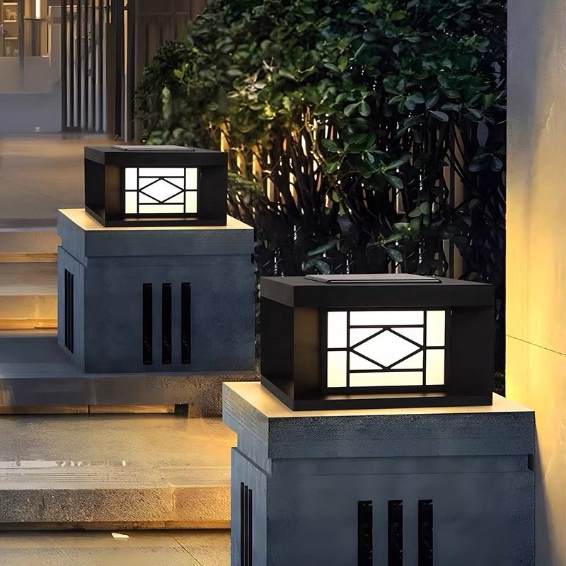 High Quality Customized Production of Garden Lights, Solar+power LED Outdoor Solar Column Lights