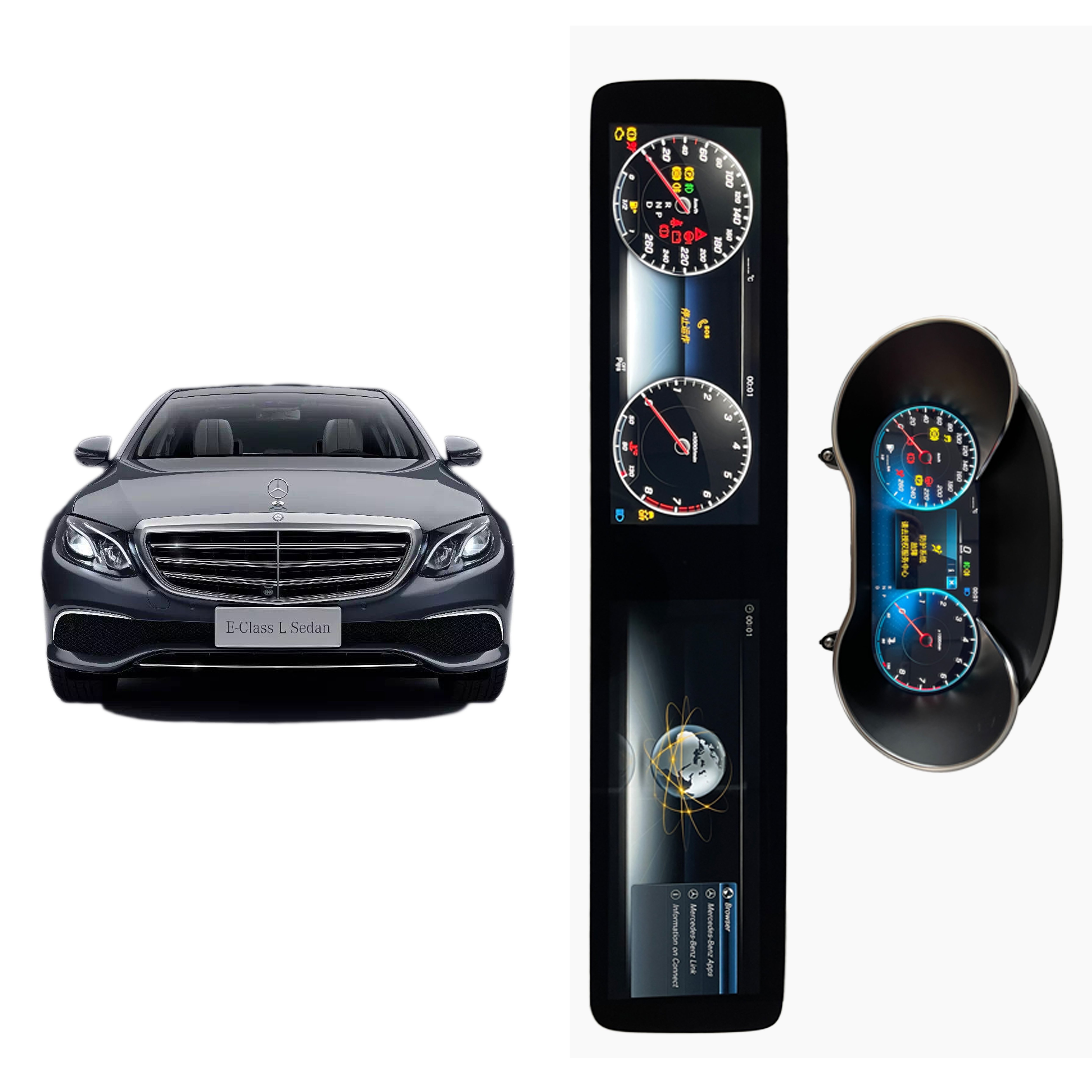 E-Class Mercedes-Benz Dalian Screen Dual 12.3-inch LCD Instrument LCD Speedometer W213 AMG