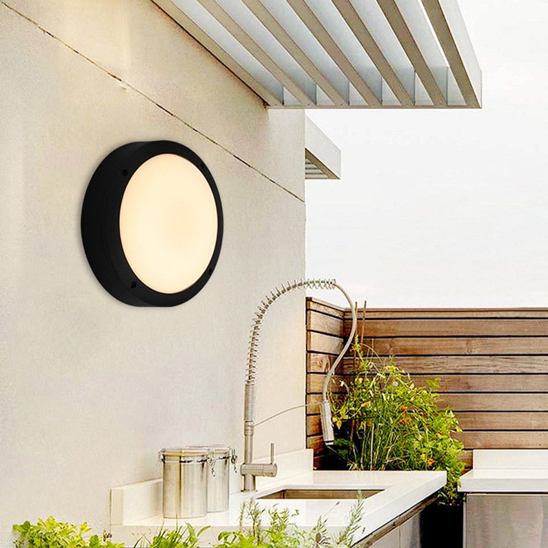 40W White Round Lamp Body Tri-proof Led Lights Nordic Wall Lamp for Garden IP 65 Water Proof Die Cast Aluminum AC90 220V