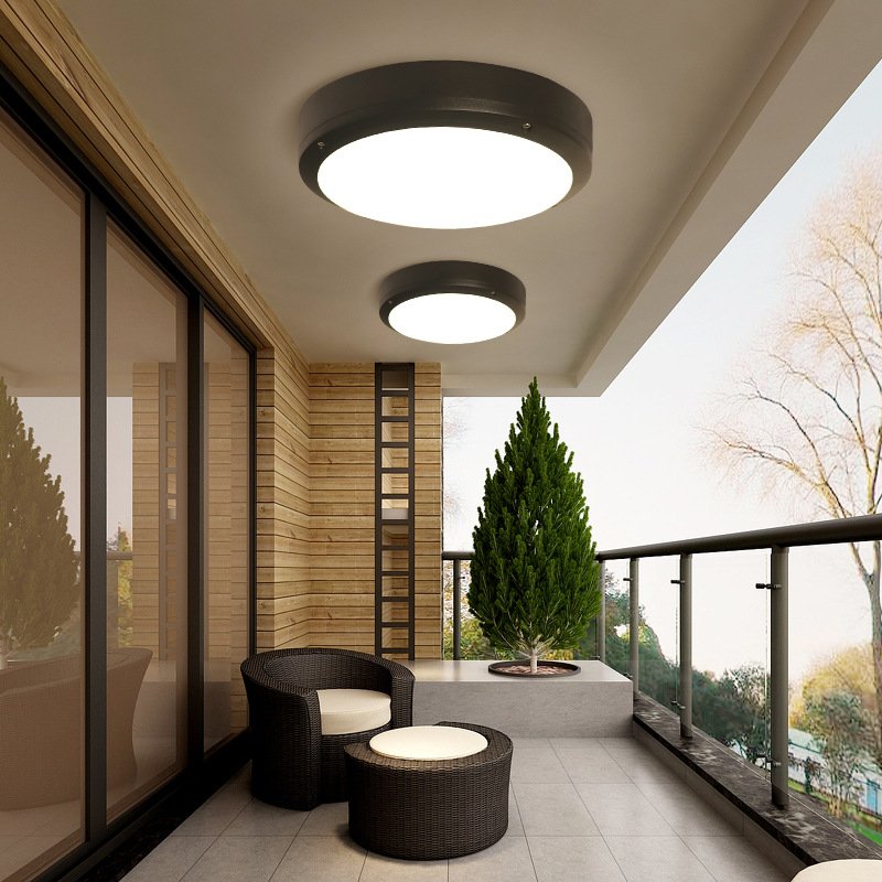 40W White Round Lamp Body Tri-proof Led Lights Nordic Wall Lamp for Garden IP 65 Water Proof Die Cast Aluminum AC90 220V