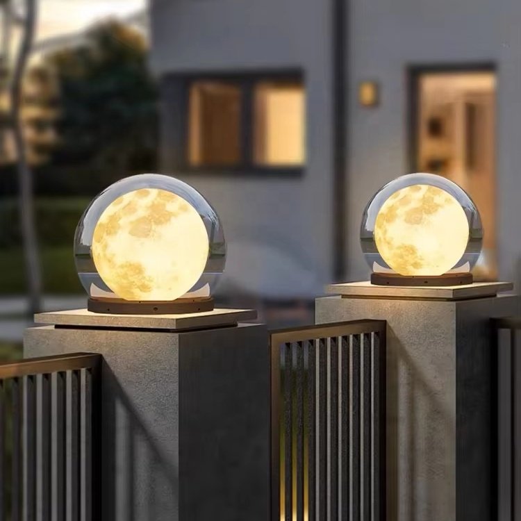 Modern Outdoor Spherical IP65 Waterproof Gate Fence Garden Post 12W Ledpost Lamps Outdoor Light Fixture for Pillar