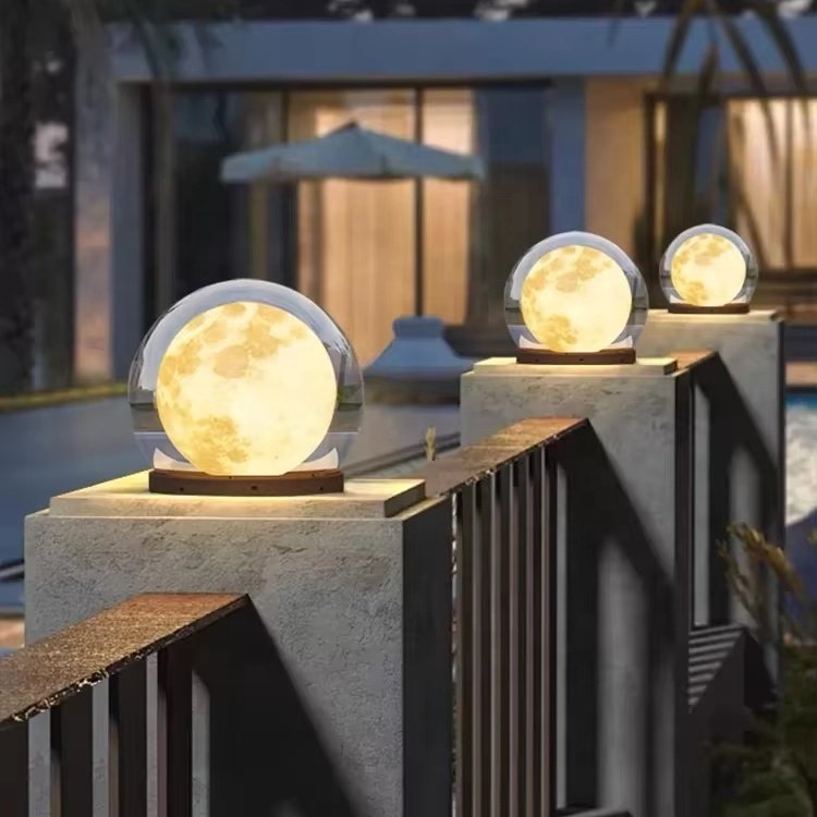 Modern Outdoor Spherical IP65 Waterproof Gate Fence Garden Post 12W Ledpost Lamps Outdoor Light Fixture for Pillar
