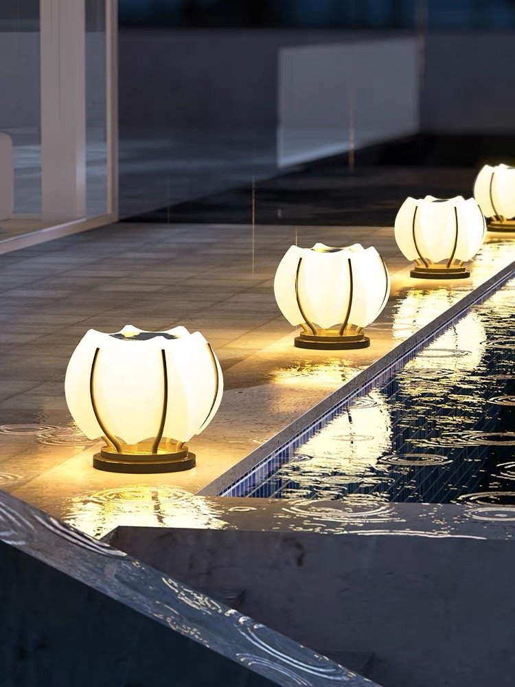 Modern Outdoor Spherical IP65 Waterproof Gate Fence Garden Post 12W Ledpost Lamps Outdoor Light Fixture for Pillar