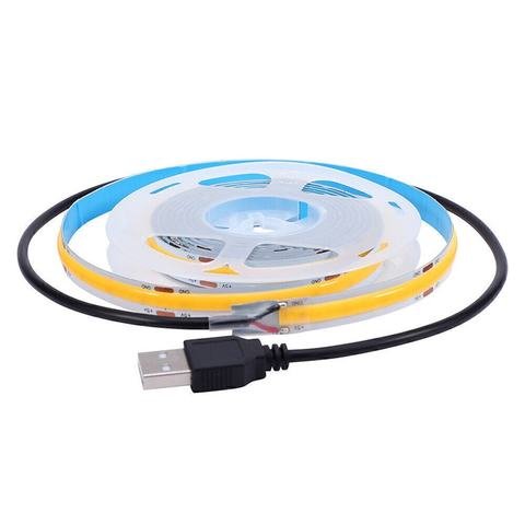Wholesale DC5V USB COB LED Strip Light Cool White 6000K 8MM Flexible LED Tape Light for TV