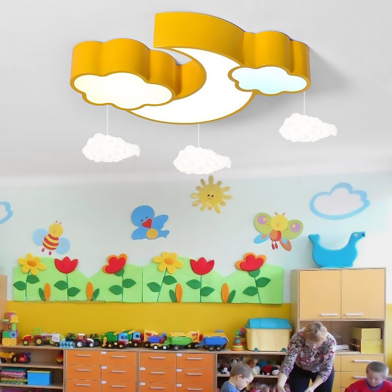 Creative Cloud LED Pendant Light 60cm 80cm 100cm Kindergarten Nursery Day Care Ceiling Lamp 85-265V Bedroom Lighting Lights
