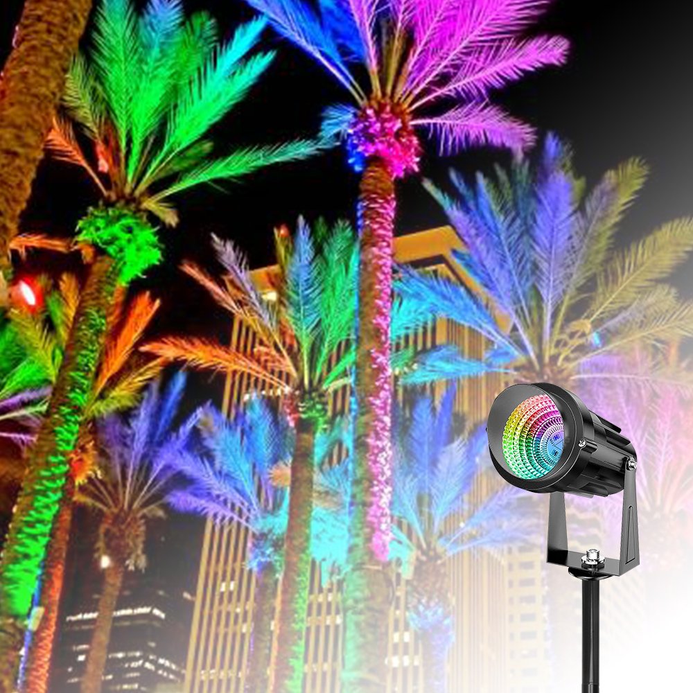 12W Led Garden Light Dmx512 RGBW Tree Spotlight Color Outdoor IP65 Waterproof Landscape Lighting Spotlight