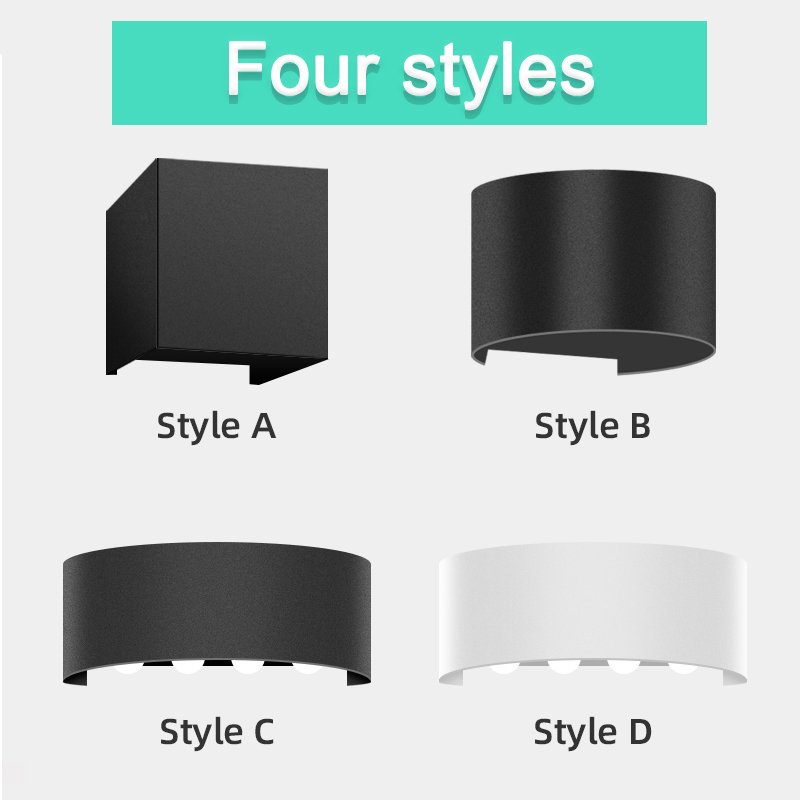 6W Black Round Modern up and Down Outdoor Led Wall Lighting Decoration Exterior Indoor Sconce Outdoor Wall Light,Wall Lamp