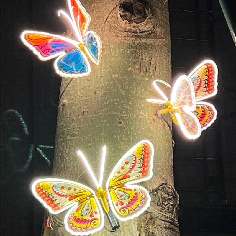 3d Color Decoration Christmas Led Design Decor Sound Party Wings Custom Dynamic Lights Butterflies to Decorate With Theme Lights
