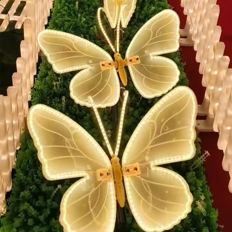 3d Color Decoration Christmas Led Design Decor Sound Party Wings Custom Dynamic Lights Butterflies to Decorate With Theme Lights