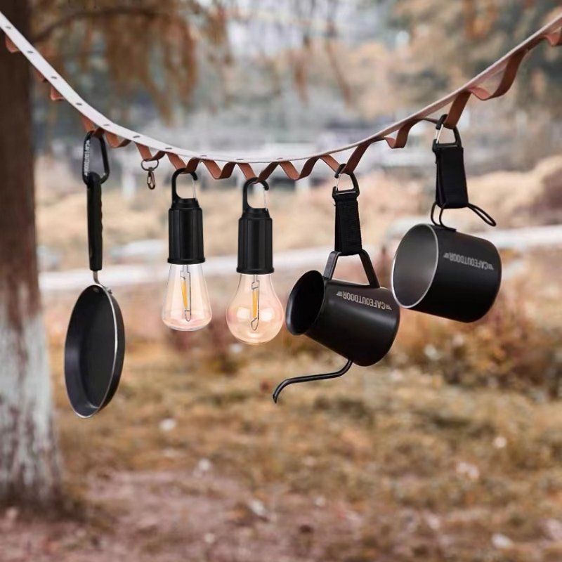 Rts Rechargeable Camping Lantern with 3 Lighting Modes Warm Light Hanging Tent Light Bulbs with Clip Hook for Camping Hiking