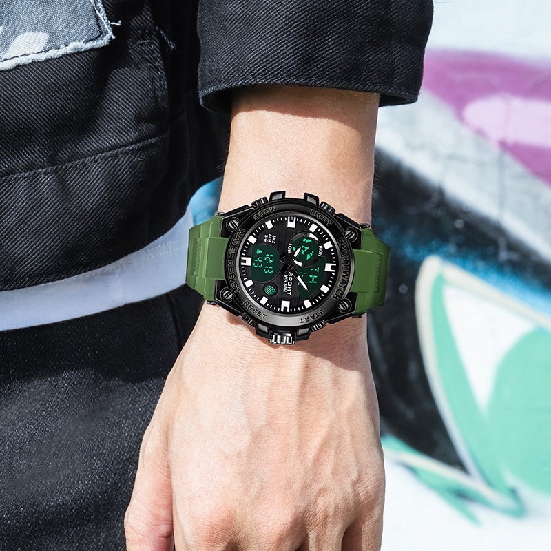 Sports Soft Silicone Men's Watch Meters Waterproof Alarm Clock Date Men's Digital Watch