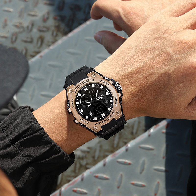 Sports Soft Silicone Men's Watch Meters Waterproof Alarm Clock Date Men's Digital Watch