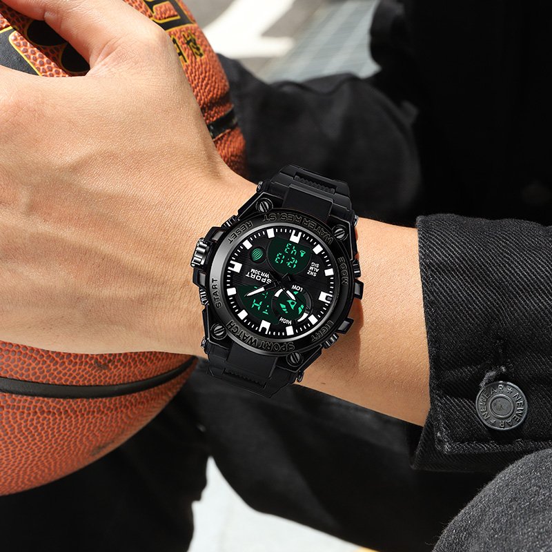 Sports Soft Silicone Men's Watch Meters Waterproof Alarm Clock Date Men's Digital Watch