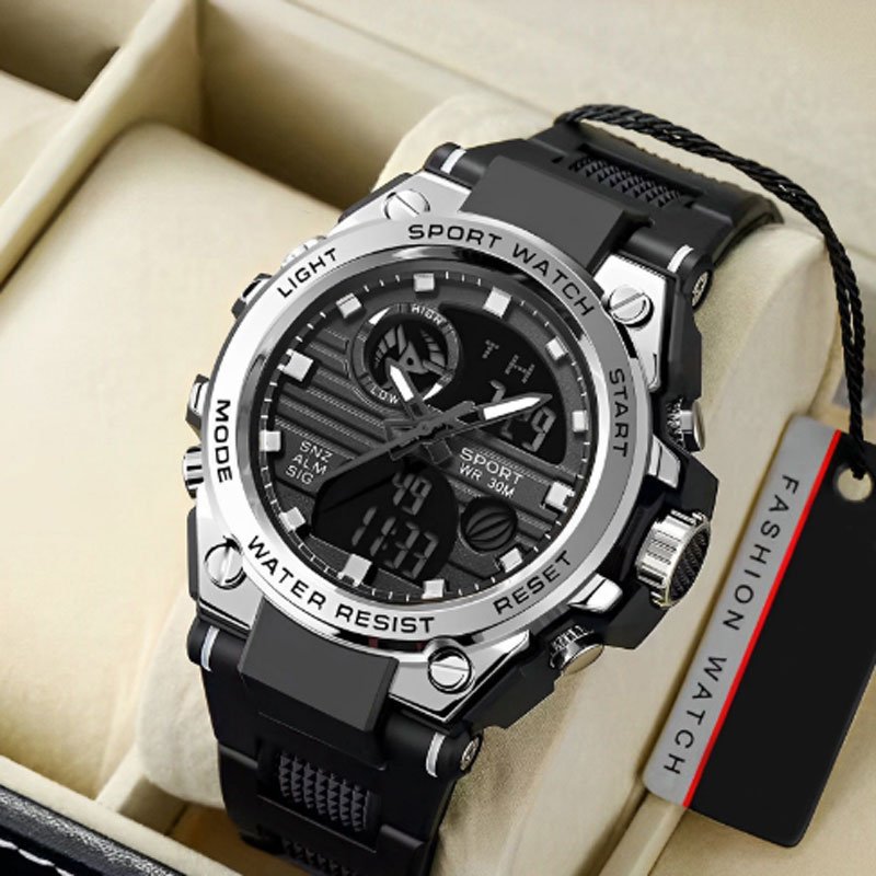 Sports Soft Silicone Men's Watch Meters Waterproof Alarm Clock Date Men's Digital Watch