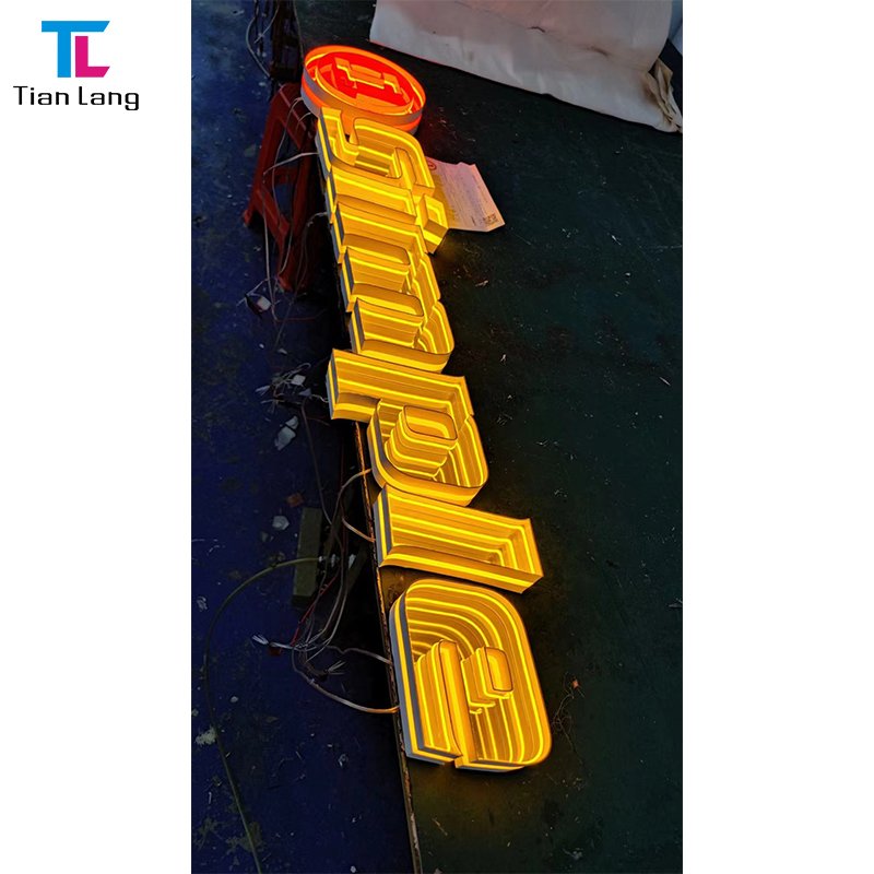 Customize Illuminated Signs 3d Abyss Letters 3D Acrylic Abyss Mirror LED Channel Letters Illusion Abyss Mirror Letters