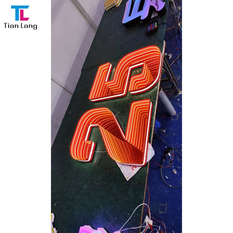 Customize Illuminated Signs 3d Abyss Letters 3D Acrylic Abyss Mirror LED Channel Letters Illusion Abyss Mirror Letters