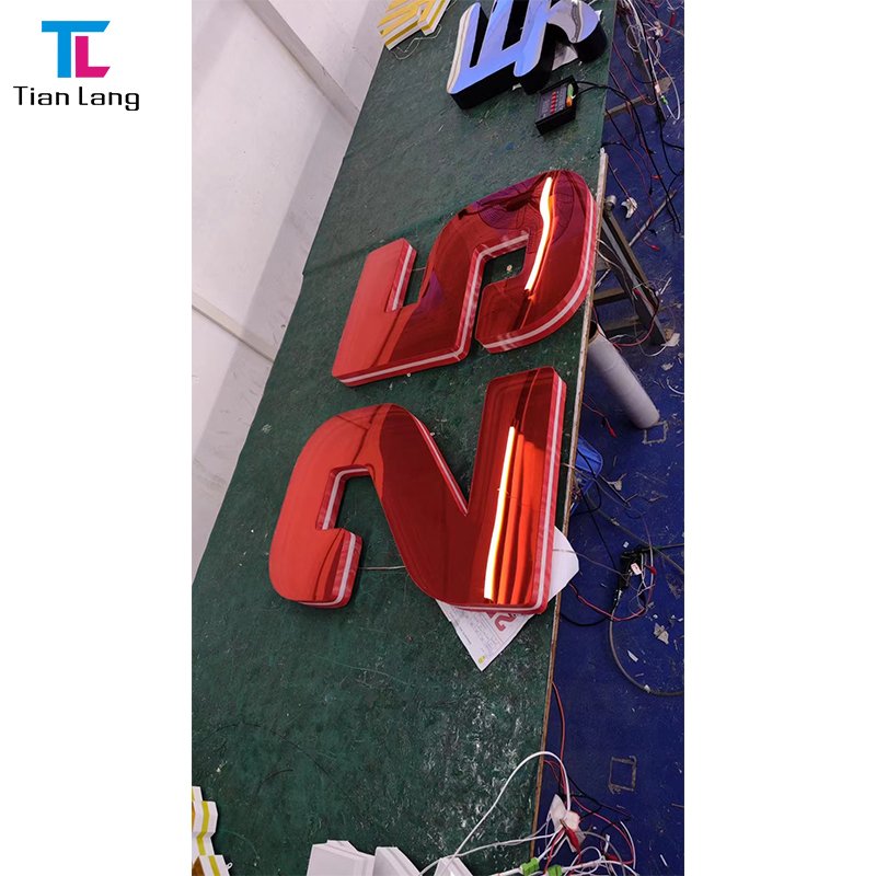 Customize Illuminated Signs 3d Abyss Letters 3D Acrylic Abyss Mirror LED Channel Letters Illusion Abyss Mirror Letters