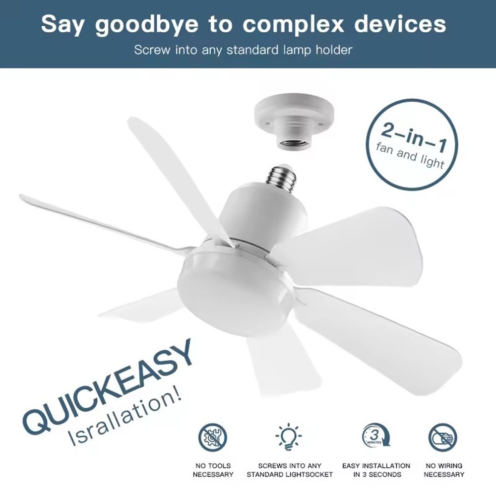 Simple Mini Ceiling Fan With Light Style 16.5 Inch 6 Blades Remote Control Led Ceiling Fans With Lights