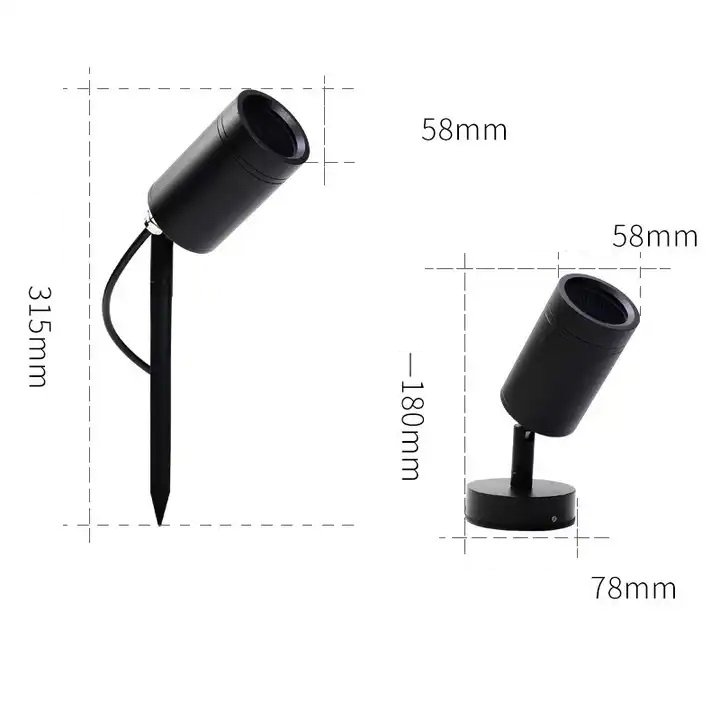 K&O High Quality Spot Light Outdoor Ip65 Waterproof 24v Dimmable Floodlight Landscaping Spike Light LED Garden Spotlight