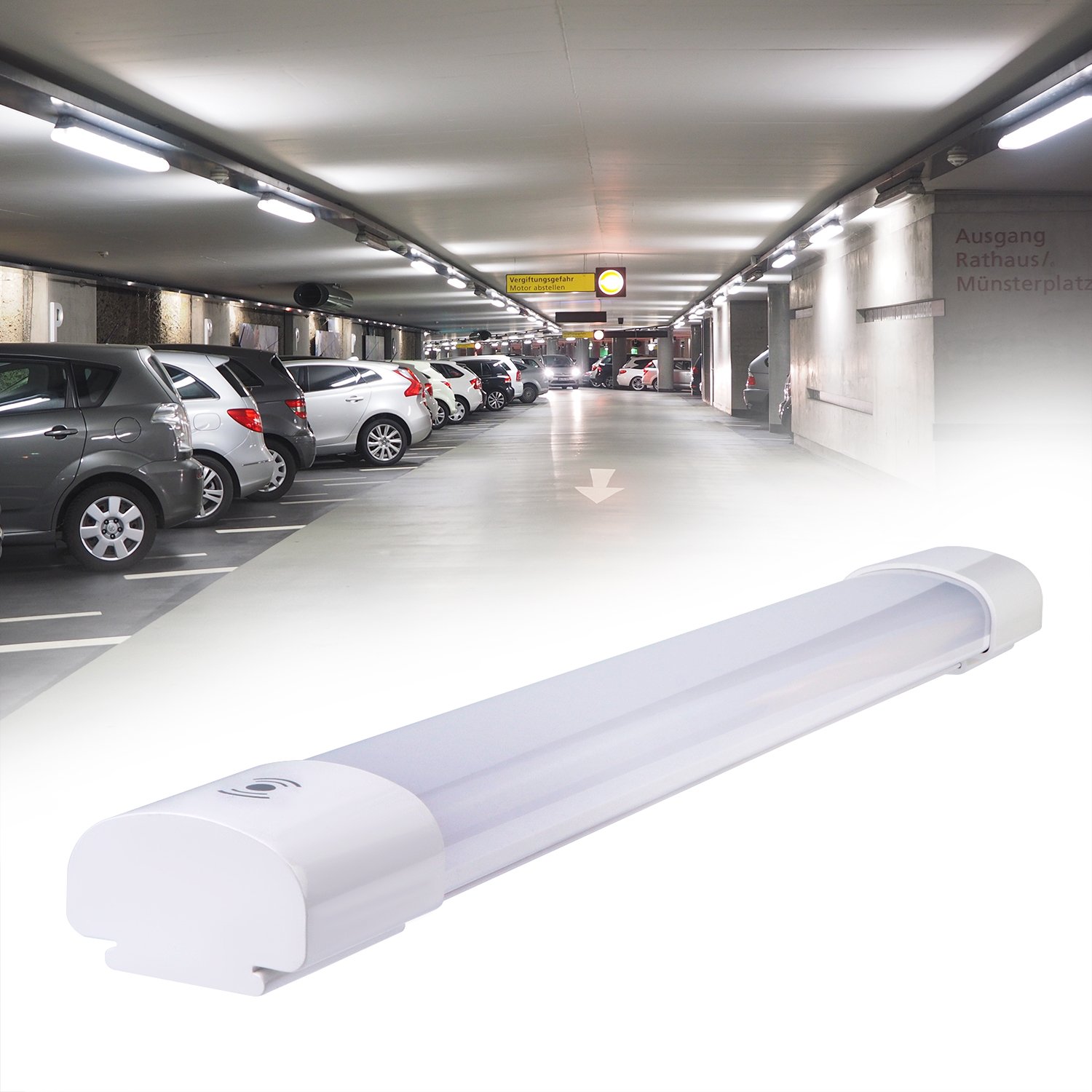 Tri-proof Led Batten Linear Light Wireless Sensor Light Motion Sensor Led Waterproof Garage Parking Workshop Outdoor Light