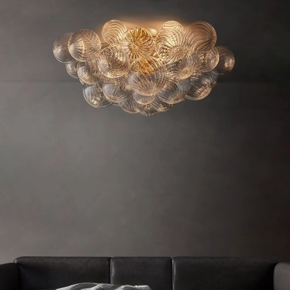 Modern Indoor Globe Chandelier Decorative Light Fixture Corridor Living Room Ceiling Lighting Clear Glass Luxury Ceiling Lamps