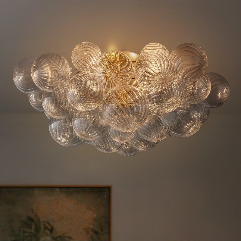 Modern Indoor Globe Chandelier Decorative Light Fixture Corridor Living Room Ceiling Lighting Clear Glass Luxury Ceiling Lamps