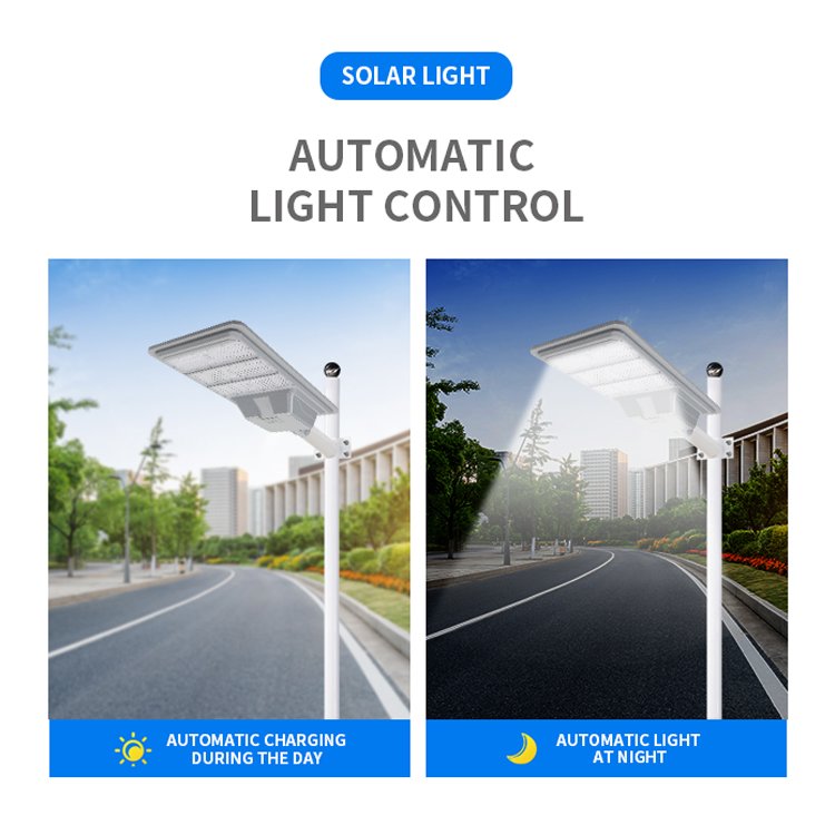 Aluminum All in One Streetlight Ip67 Waterproof Outdoor Integrated Lamp 1000W 400W 300W LED Solar Street Light