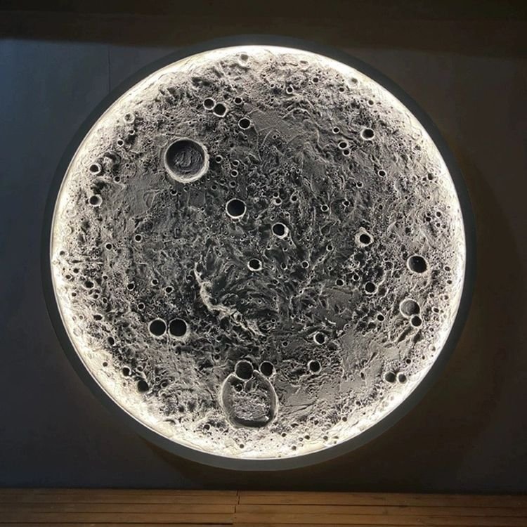 Art Modern Indoor Lighting Design Bedroom Round LED Moon Wall Lamp Decor Home LED Light
