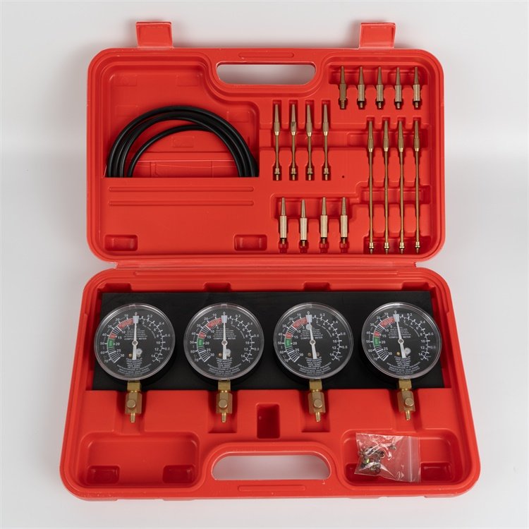 Compression Gauge Tester Automotive Universal 4pcs Motorcycle Fuel Vacuum Carburetor Car Tool