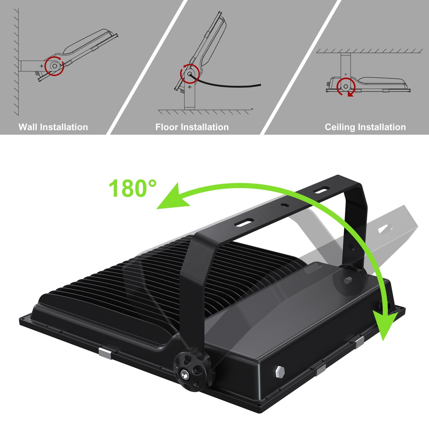 Floodlights High Power Aluminum 50W 100W 150W 200W 250W 300W IP65 Outdoor Stadium Sport LED Tennis Fixtures Slim Flood Light