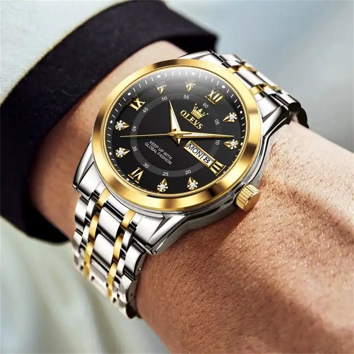 OLEVS 5513 Original High Quality Relojes Hombre Stainless Steel Men's Wrist Watch Waterproof Luminous Quartz Watches for Men