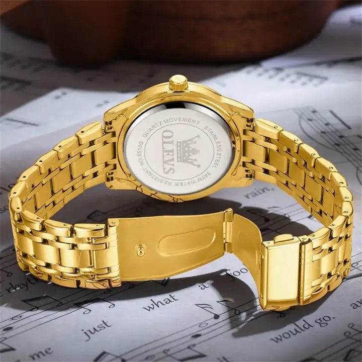 OLEVS 5513 Original High Quality Relojes Hombre Stainless Steel Men's Wrist Watch Waterproof Luminous Quartz Watches for Men