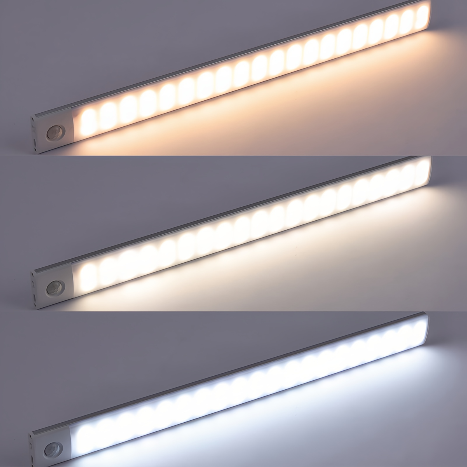 5V Motion Sensor Rechargeable Led Wardrobe Lamp 3 Color Dimmable Warm/Natural/White Kitchen Cabinets Lights