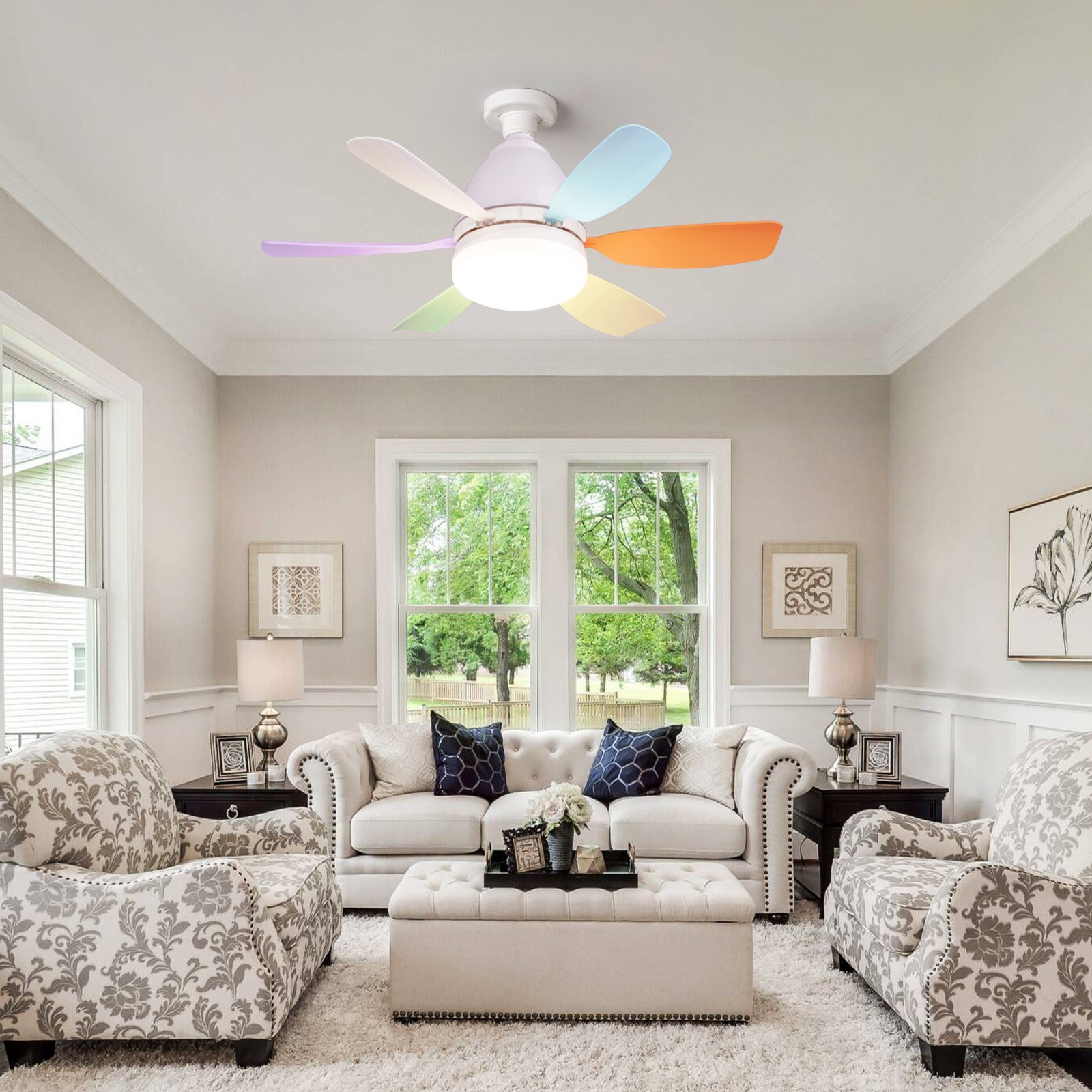 Patent Led Fan Lights Smart Home Lights Intelligent Dimming Timing 3 Speed Black E27 Fan Remote Control Modern LED Ceiling Fan