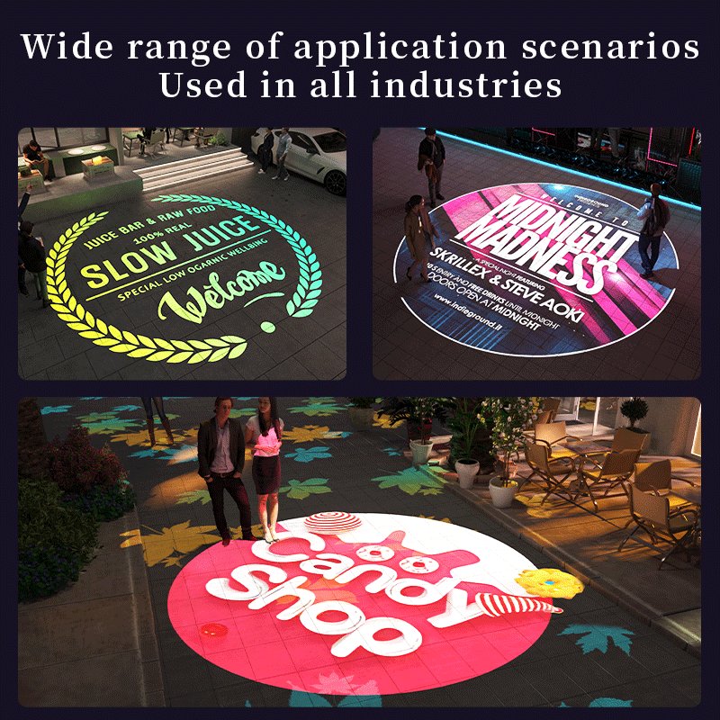 60W Logo Gobo Projector Advertising Lights LED Sign Wall Projection Lamp Outdoor Waterproof IP67 HD&Bright Free Custom