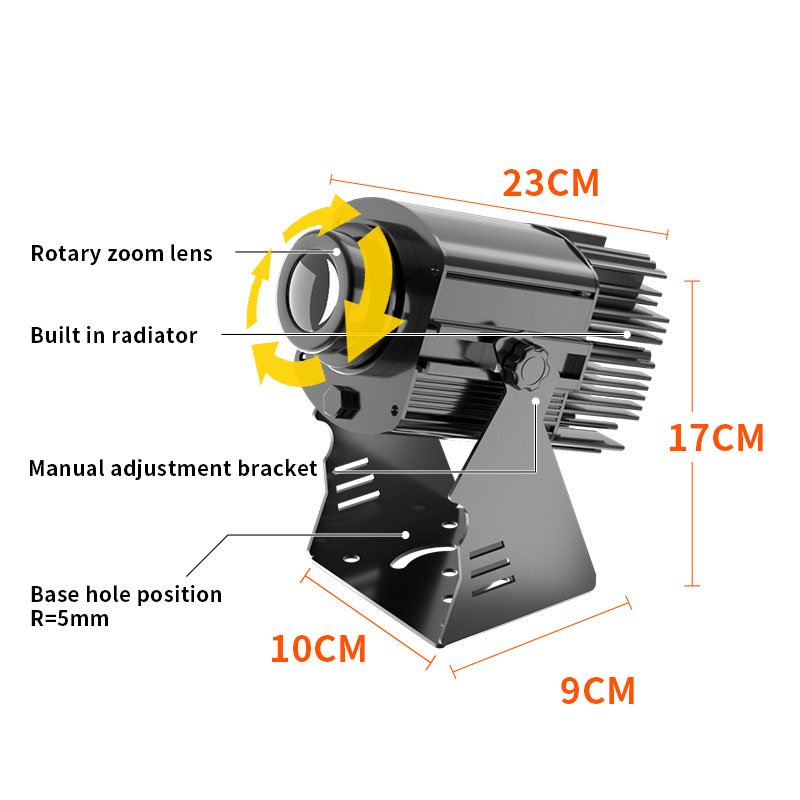 60W Logo Gobo Projector Advertising Lights LED Sign Wall Projection Lamp Outdoor Waterproof IP67 HD&Bright Free Custom