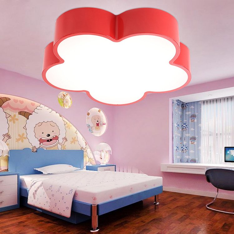 45cm 55cm 90cm Colored Flower Shaped LED Ceiling Light Kindergarten Daycare Ceiling Light 110V 220V Children's Room Pendant Lamp