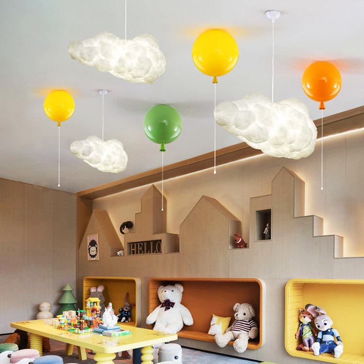 Children's Room Balloon Ceiling Light Colorful Eye protection LED E27 Bedroom Early Education Center Decoration Ceiling Light
