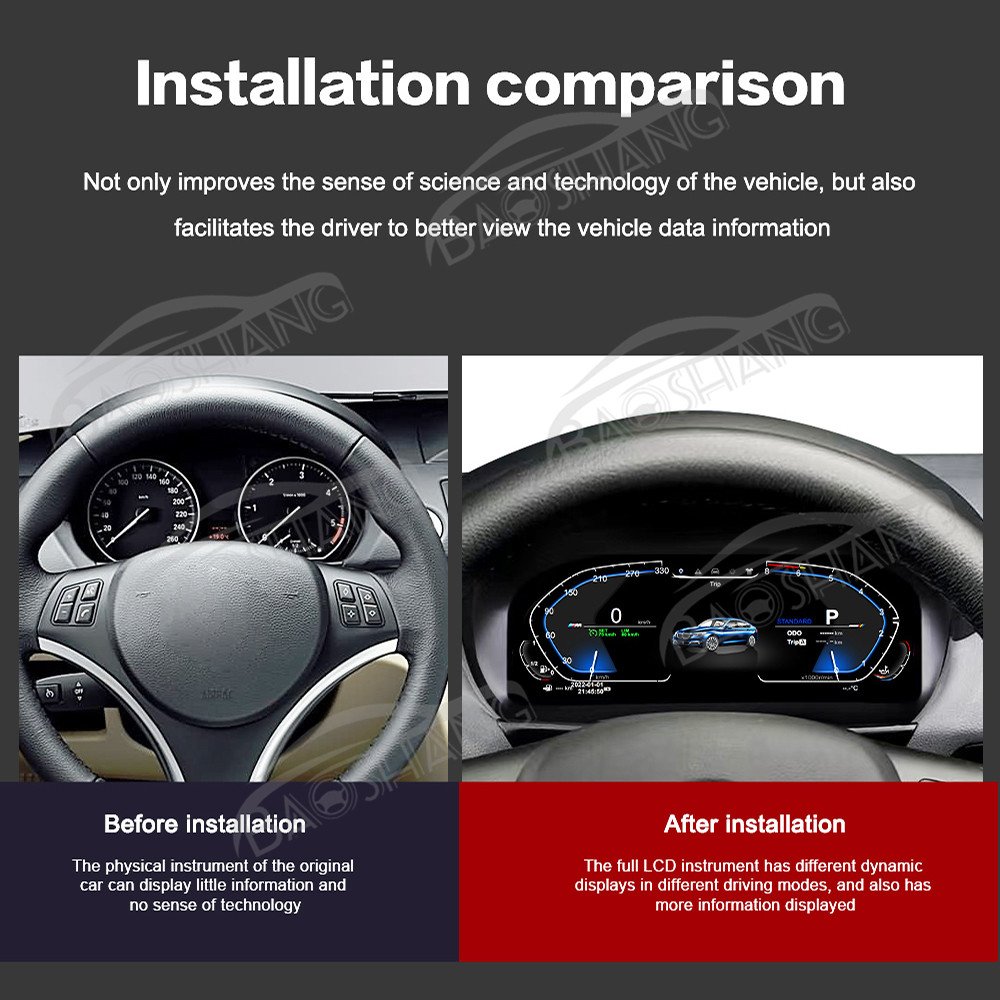 12.3''Digital Cluster Virtual Cockpit for Bmw 1Series E87 2006-2011 LCD Instrument Panel Multimedia Dashboard Speed Meter Screen