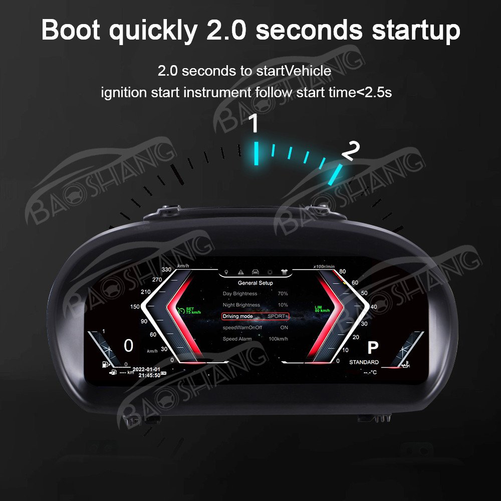 12.3''Digital Cluster Virtual Cockpit for Bmw 1Series E87 2006-2011 LCD Instrument Panel Multimedia Dashboard Speed Meter Screen