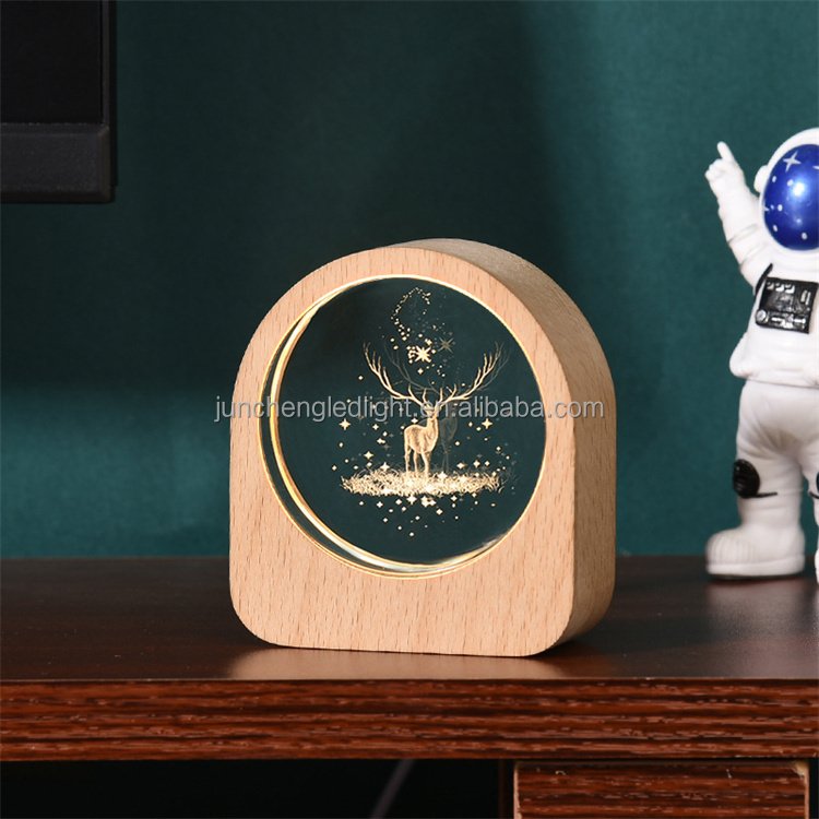 Crystal Ball Crystal Planet Globe 3D Laser Engraved Solar System Ball With Touch Switch LED Light Base Astronomy Gift