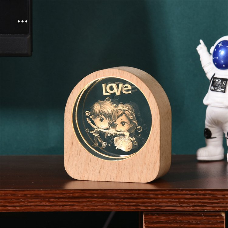 Crystal Ball Crystal Planet Globe 3D Laser Engraved Solar System Ball With Touch Switch LED Light Base Astronomy Gift