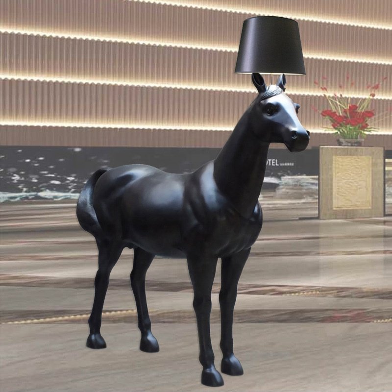 Floor Lamps Horse Lamps Iron Nordic Luxury Office Modern Light Black Decorative Standing Floor Lamp