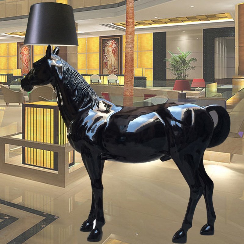 Floor Lamps Horse Lamps Iron Nordic Luxury Office Modern Light Black Decorative Standing Floor Lamp